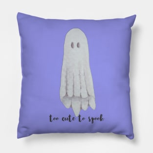 Too cute to spook,  adorable watercolor ghost Pillow