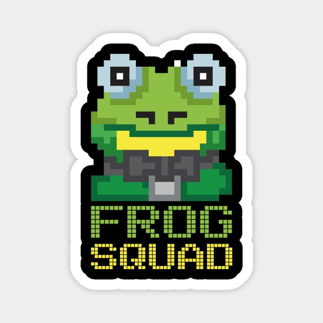 Funny Frog Squad Pixel Frog Gamer Gift Magnet by melostore