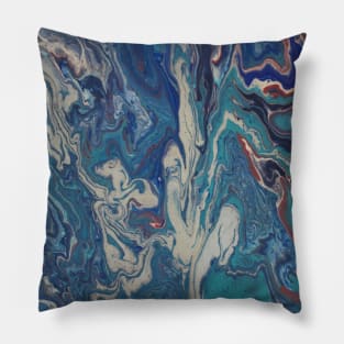 Pink and Teal Marble Pillow