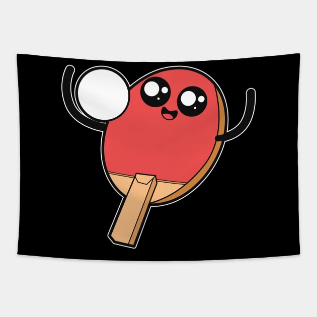 Cute Table Tennis Face Tapestry by Imutobi