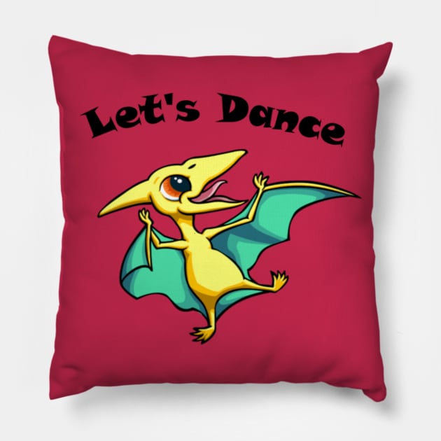 let's Dance Dino T-shirt,books,mugs,apparel,stickers Pillow by creativeminds
