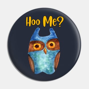 Hoo Me? Blue Illustrated Owl Pin