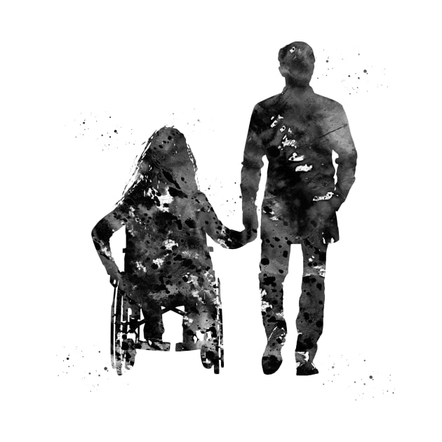 Handicapped woman and man by erzebeth