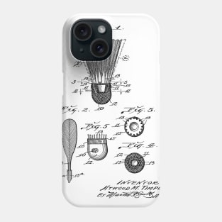 Shuttlecock Vintage Patent Hand Drawing Phone Case