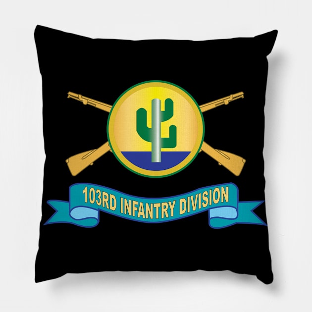 103rd Infantry Division w Br - SSI - Ribbon X 300 Pillow by twix123844