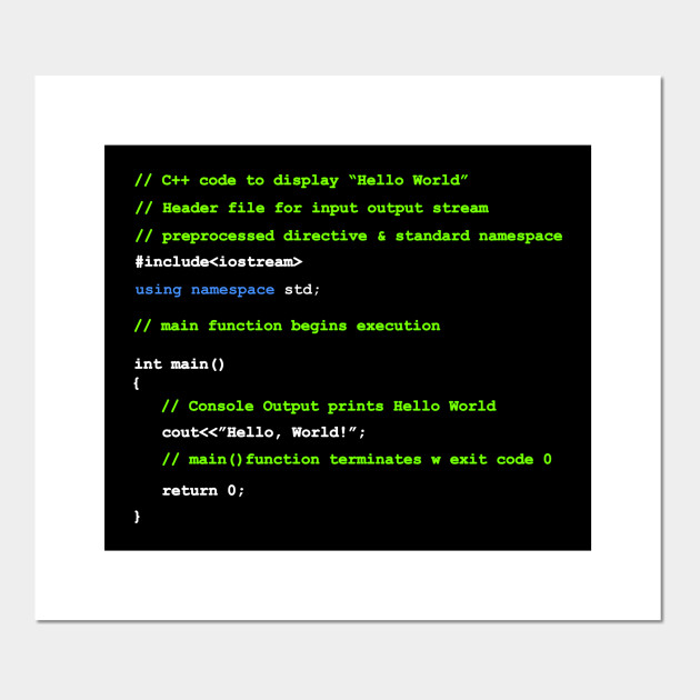 Wallpaper Hello World C C Plus Plus Program Programmer Posters And Art For Android