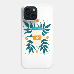 Orange and teal tropical coffee Phone Case