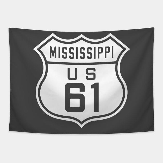 Highway 61 - Blues Highway Tapestry by Pitchin' Woo Design Co.