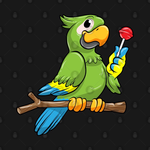 Parrot with yellow Beak and Lollipop by Markus Schnabel