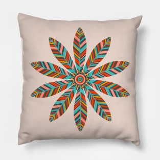 PETAL MANDALA Retro Mid-Century Modern Boho Floral - UnBlink Studio by Jackie Tahara Pillow