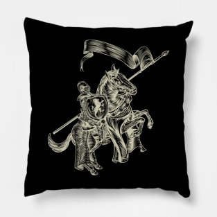 Medieval knight on a horse Pillow