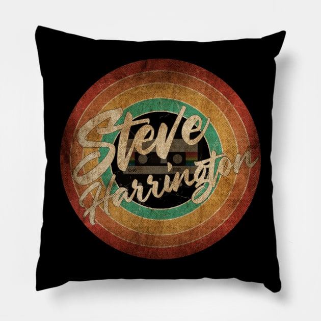 Steve Harrington Vintage Circle Art Pillow by antongg