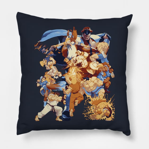 Street pixelated attacks Pillow by EagleFlyFree