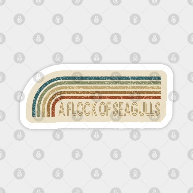 A Flock of Seagulls Retro Stripes Magnet by paintallday