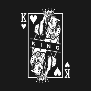 Basset Hound King Of Hearts Funny Dog Playing Card Pop Art T-Shirt