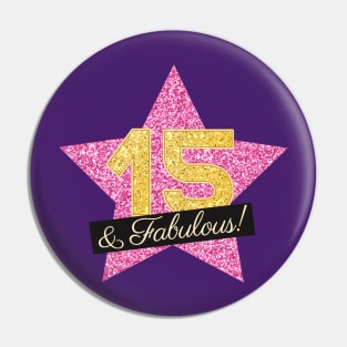 15th Birthday Gifts Women Fabulous - Pink Gold Pin