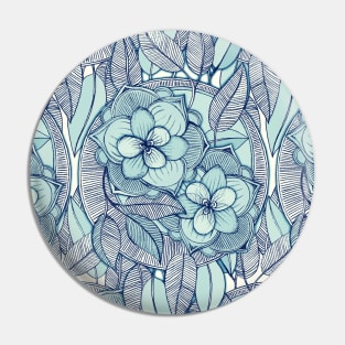 Teal Magnolias – a hand drawn pattern Pin