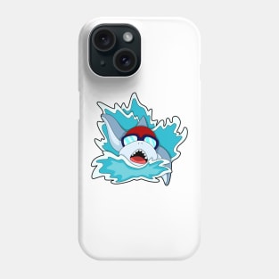 Shark at Swimming with Swimming goggles Phone Case