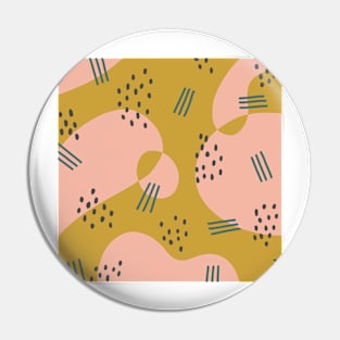 Mustard and Pink Abstract Pattern Pin