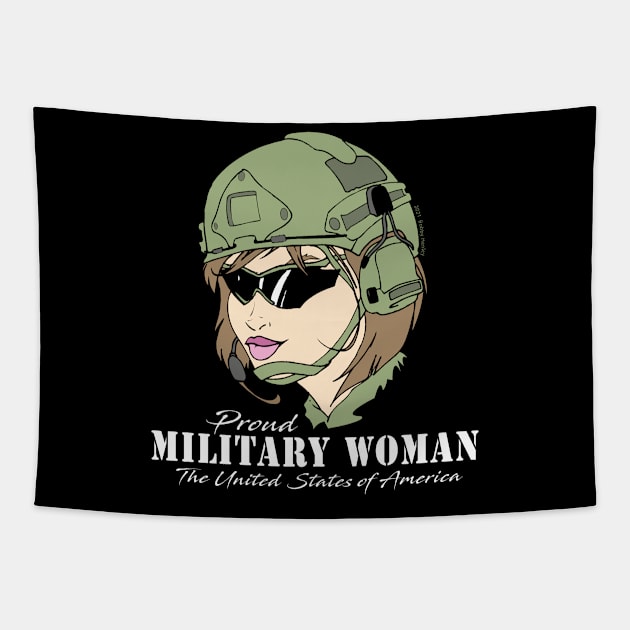 Proud Military Woman  V1    (dark tees) Tapestry by Illustratorator