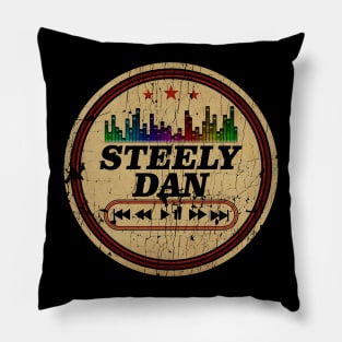 Graphic Steely Dan Name Retro Distressed Cassette Tape Vintage Pillow
