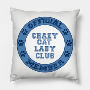 Official Member Crazy Cat Lady Club Logo Pillow