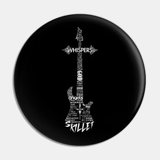 Typograpy Guitar Skillet Pin