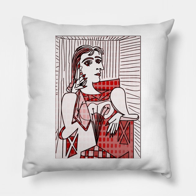 portrait cubism Pillow by MGphotoart