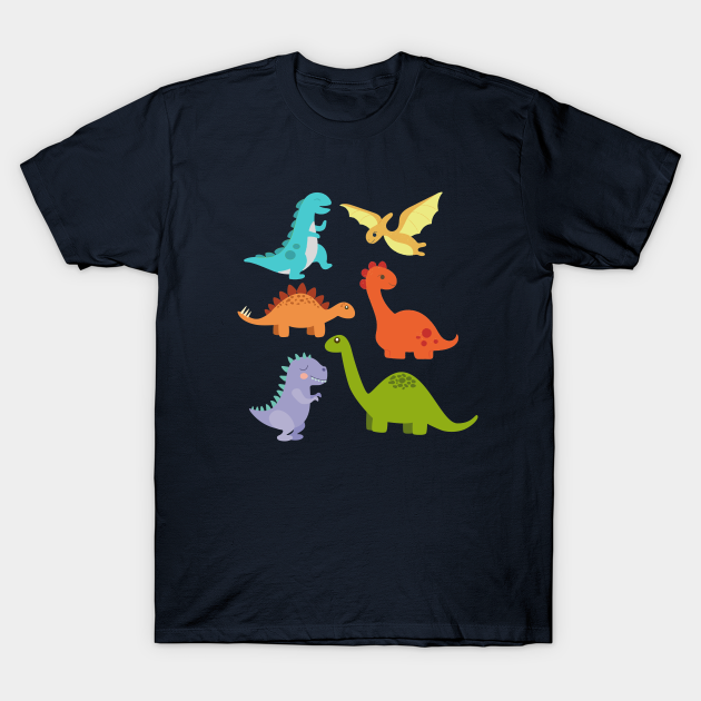 Discover Assorted Colourful Dinosaurs - Cute Dinosaurs - T-Shirt