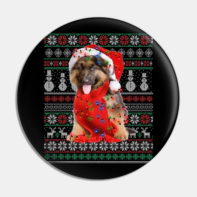 German Shepherd Ugly Christmas Funny Holiday Pin by HouldingAlastairss