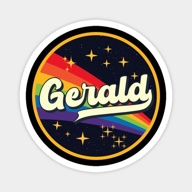 Gerald // Rainbow In Space Vintage Style Magnet by LMW Art