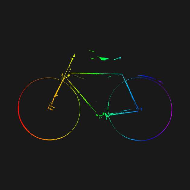 Vintage Bike Retro Bicycle Distressed Rainbow Gay by Bobtees