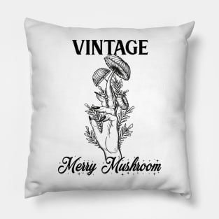 Vintage Merry Mushroom Lovers Pillow