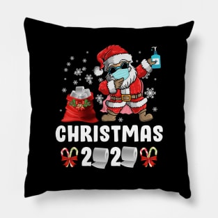 Dabbing Santa's claus mask quarantine Christmas 2020 candy cane quarantine Pillow