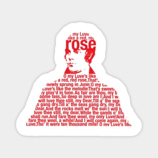 Robbie Burns Love is like a red red rose Magnet