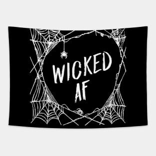 Wicked AF Halloween Witch Spooky Spiderweb Tapestry