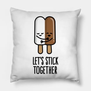 Let's stick together mixed marriage popsicle interracial couple Pillow