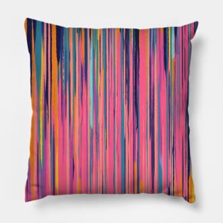 colorful array of messy stripes Pillow