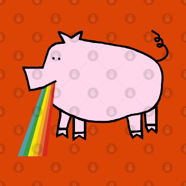 Animals with Rainbow Puke Pink Pig by ellenhenryart