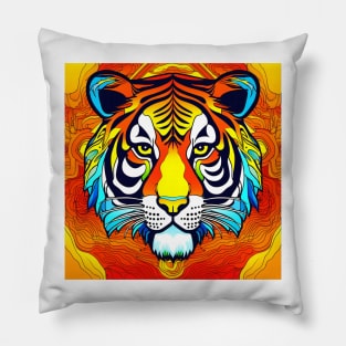 Psychedelic Art Tiger Head Pillow