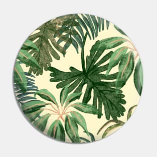Painted tropical leaves retro Pin