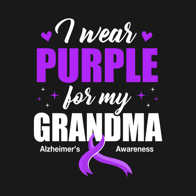 Support I Wear Purple For My Grandma Alzheimer's Awareness by James Green