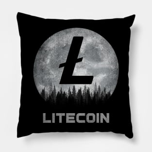 Vintage Litecoin LTC Coin To The Moon Crypto Token Cryptocurrency Blockchain Wallet Birthday Gift For Men Women Kids Pillow