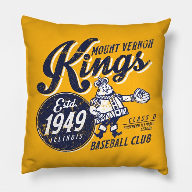 Mount Vernon Kings Baseball Pillow by MindsparkCreative