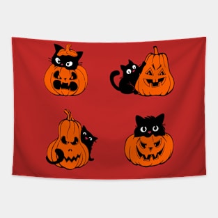 Cute Black Cats Funny Halloween Costume Kids Tapestry