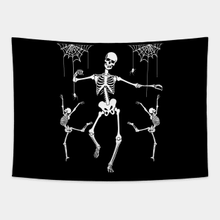 DANCING SKELETONS WITH SPIDER WEBS Tapestry