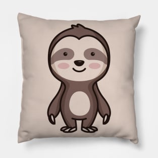 Cute Sloth Cartoon Pillow