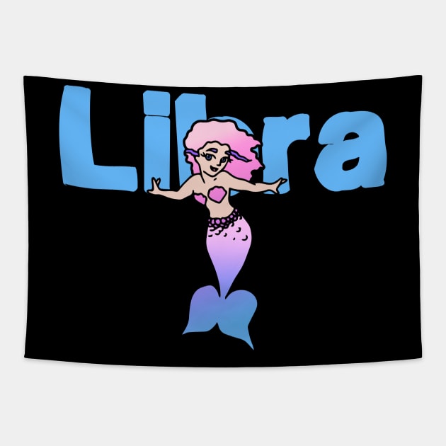 Libra mermaid Tapestry by bubbsnugg