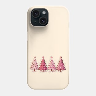 Cute pink Christmas trees Phone Case