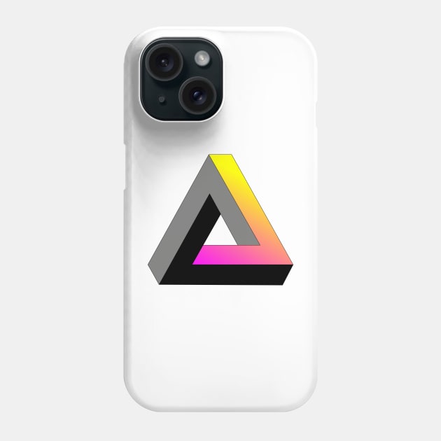 Impossible triangle with magenta to yellow gradient Phone Case by TRIME